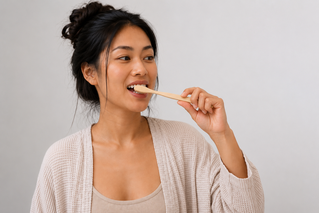 Bamboo Toothbrush with Natural Bamboo Handle